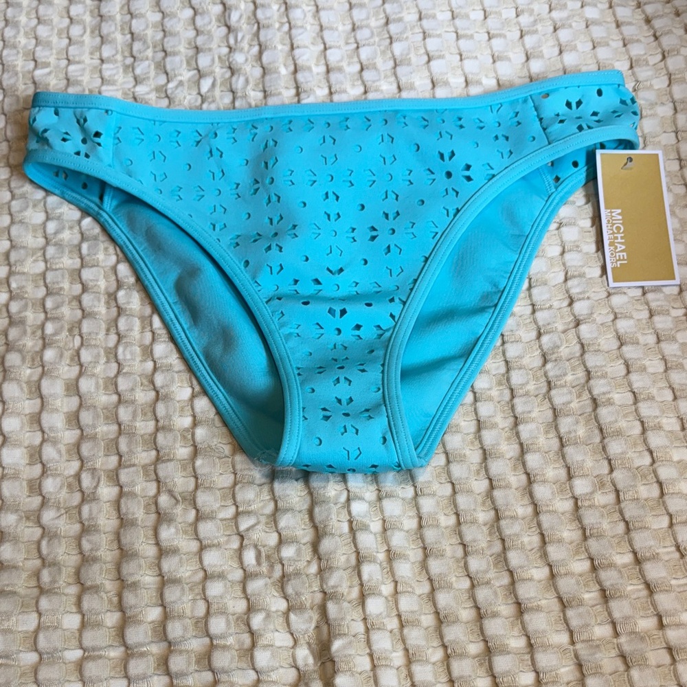 Michael Kors Aqua Cutout Bikini Bottom